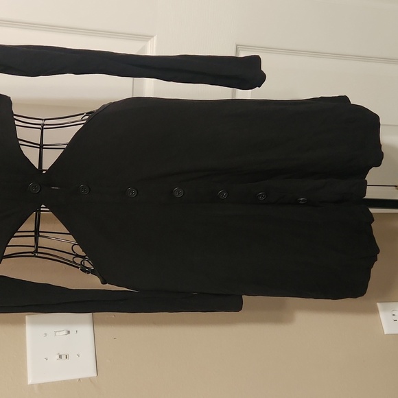 Princess Polly Black Ribbed Sheath Dress with Notched Collar - Picture 6 of 8